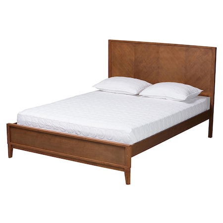 Baxton Studio Carver Classic Transitional Ash Walnut Finished Wood Queen Size Platform Bed 236-12771-ZORO